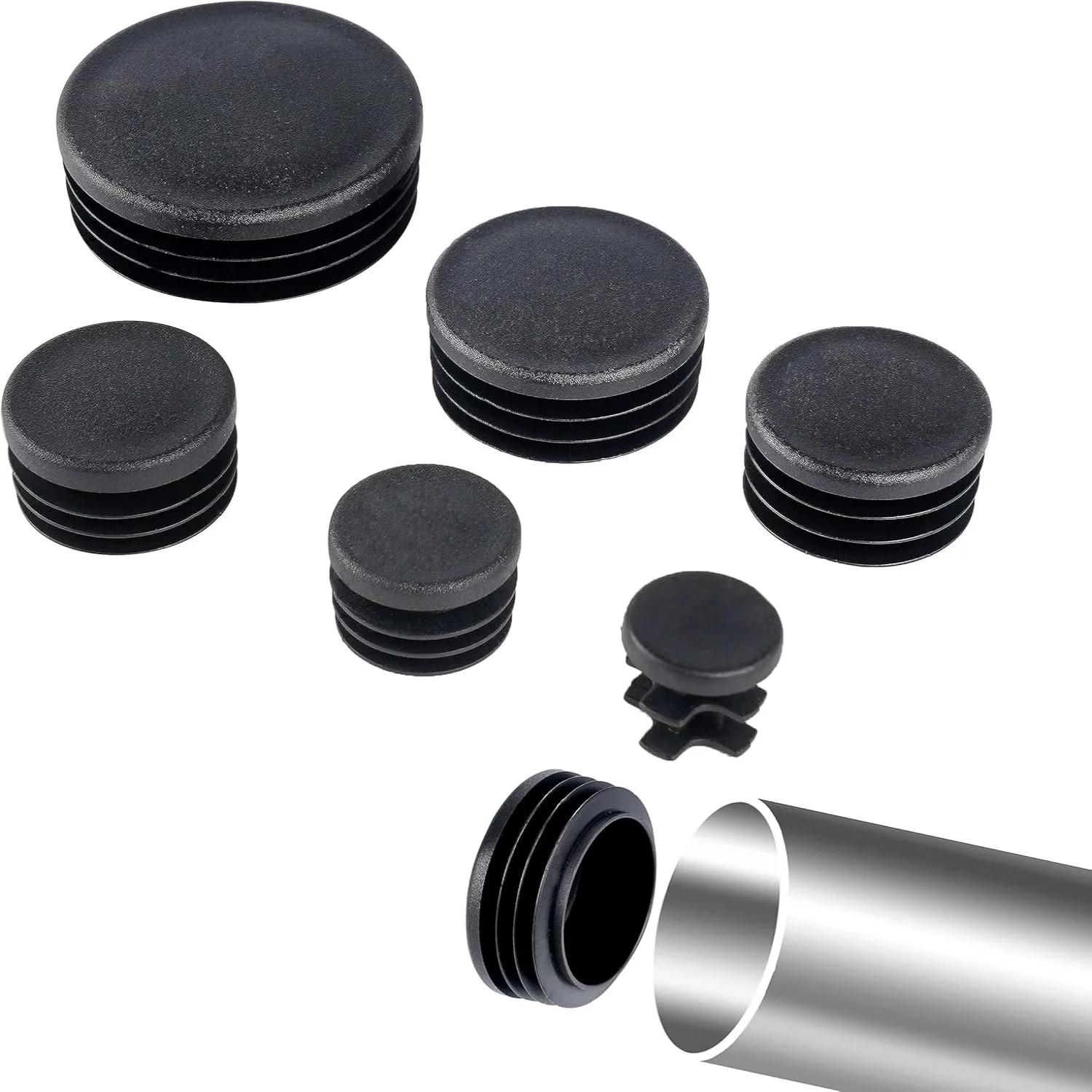Black Round Pipe Plug 10-60mm  - Plastic Pipe Clip recension och pris
