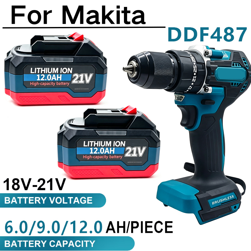 18-21V Battery 12.0Ah Recharge - Makita Drill Ddf484 recension och pris