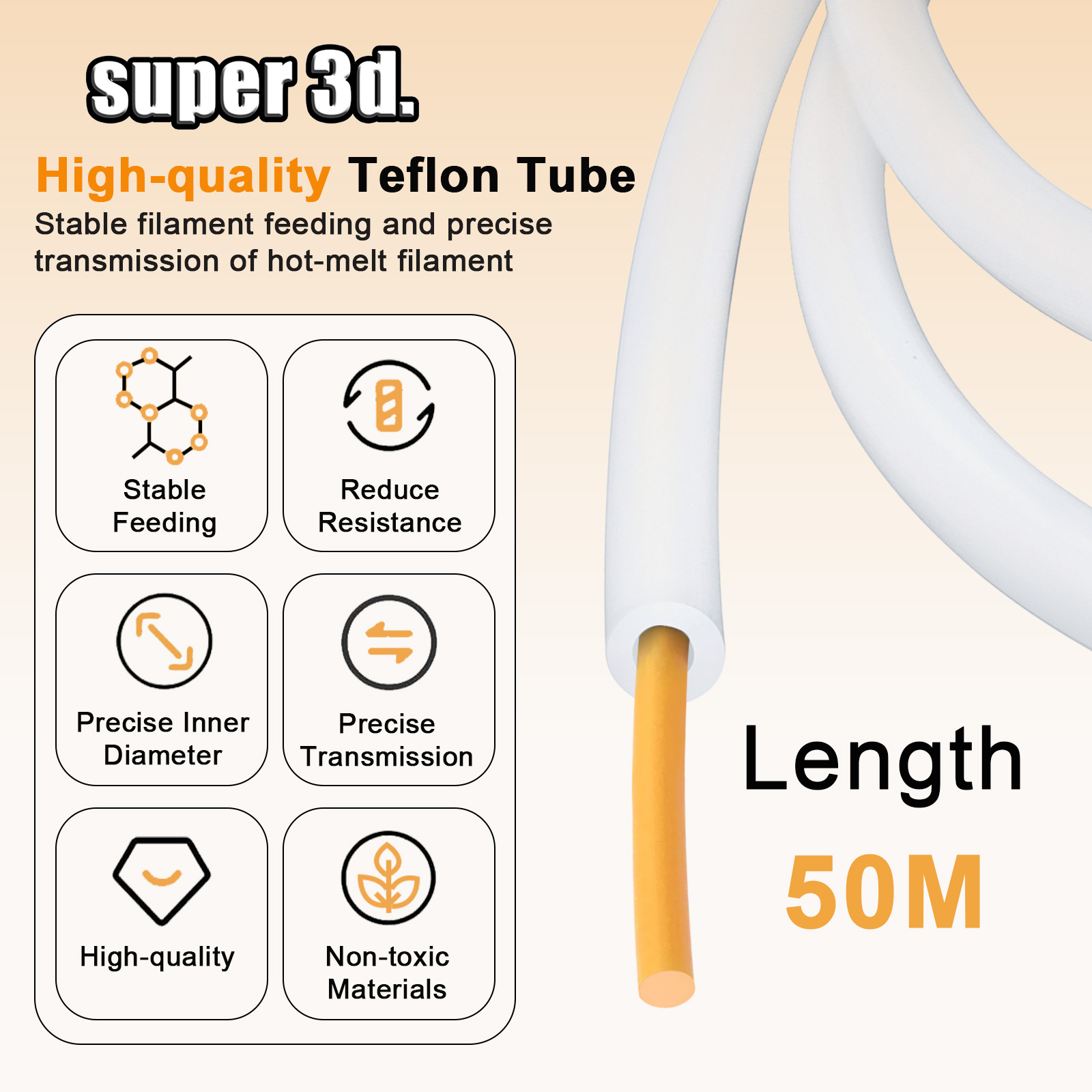 1/2/50M Bambu Lab PTFE Tube ID - Ptfe Tape Thread recension och pris